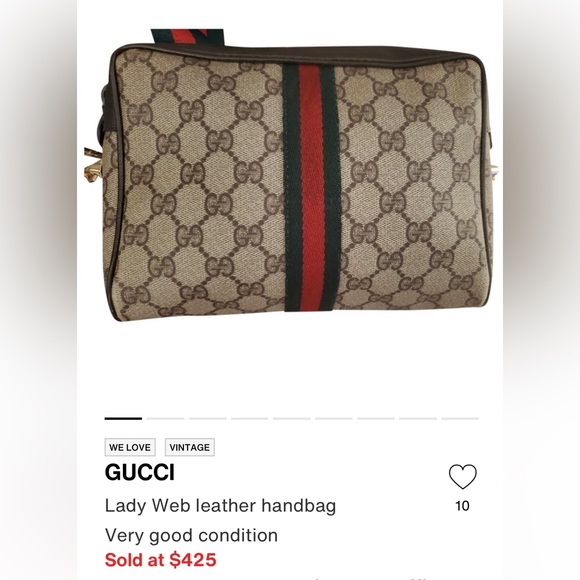 ***Sold Via @Vestiaire Collective Authentici Brown Gucci Handbag - Picture 1 of 10